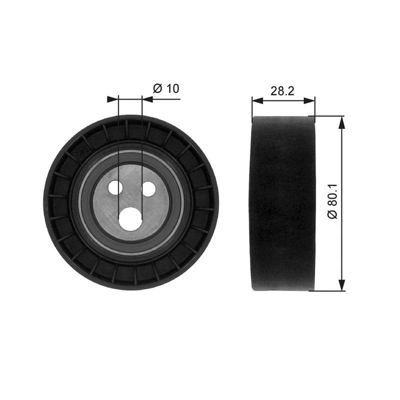 Gates V-Ribbed Belt Deflection/Guide Pulley Lower T36016