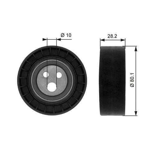 Gates V-Ribbed Belt Deflection/Guide Pulley Lower T36016
