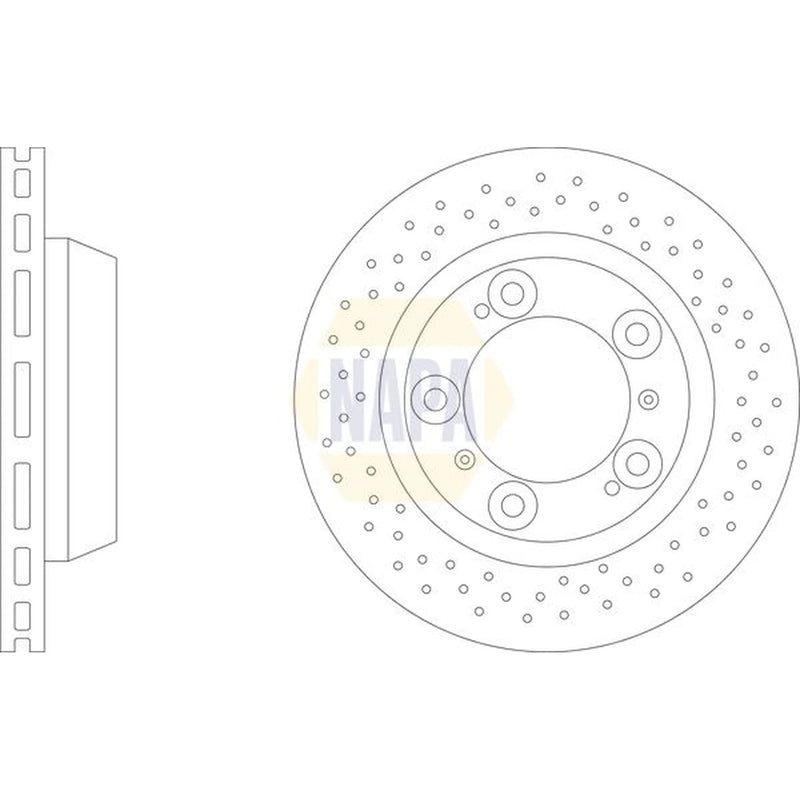 NAPA 2 x Perforated/Vented Rear Brake Discs NBD5939