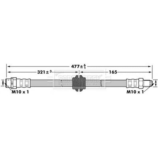 Borg & Beck Brake Hydraulic Hose Line Front Left BBH6921