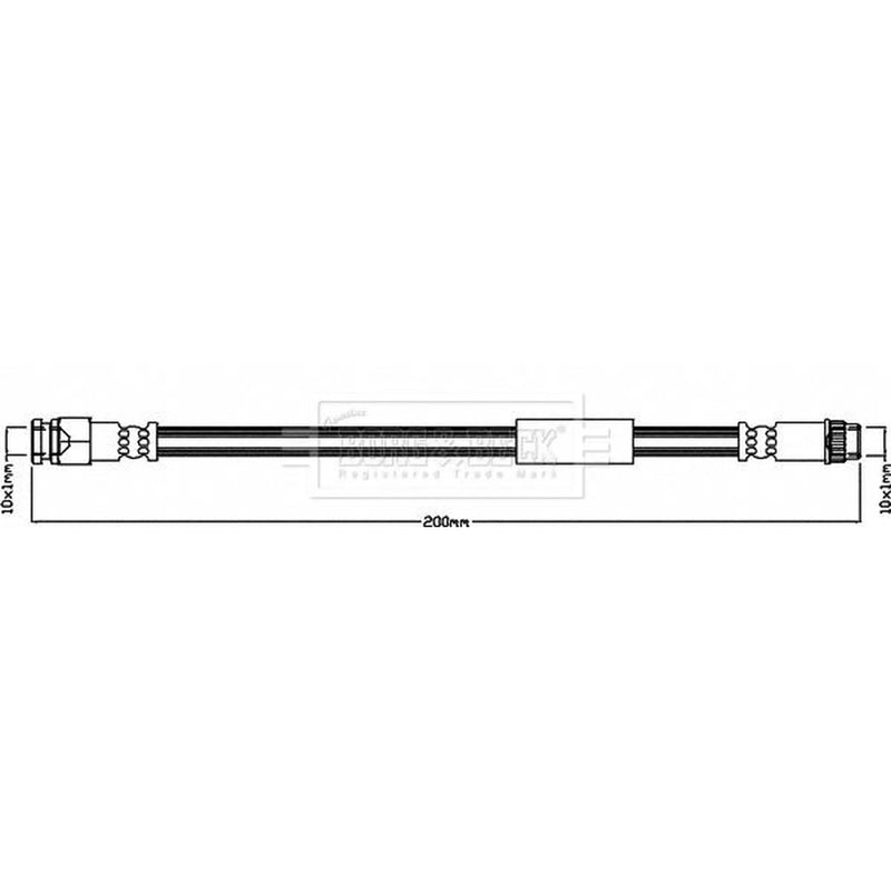 Borg & Beck Brake Hydraulic Hose Line Rear Left BBH8476