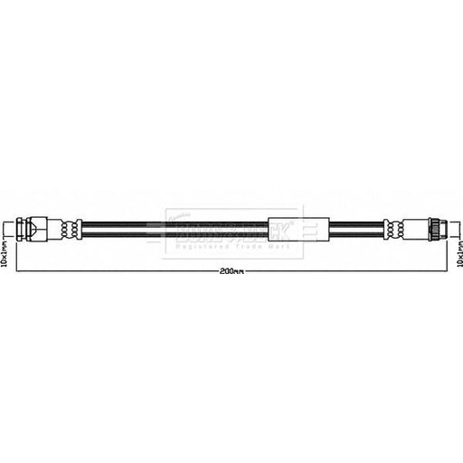 Borg & Beck Brake Hydraulic Hose Line Rear Left BBH8476