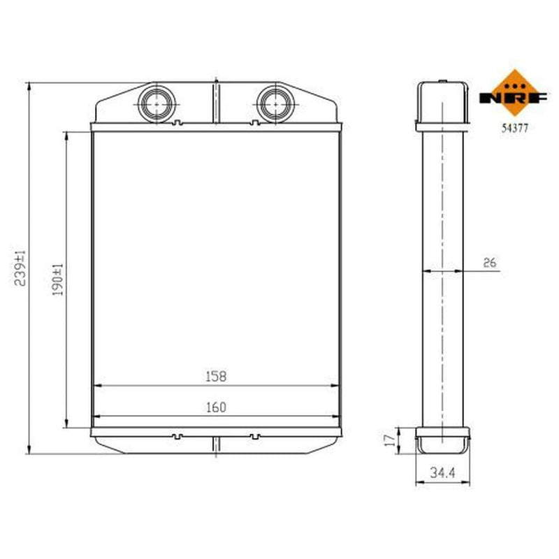 NRF Heater Matrix Core Heat Exchanger 54377