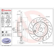 Brembo 2 x Perforated/Vented Rear Brake Discs 09.C829.11