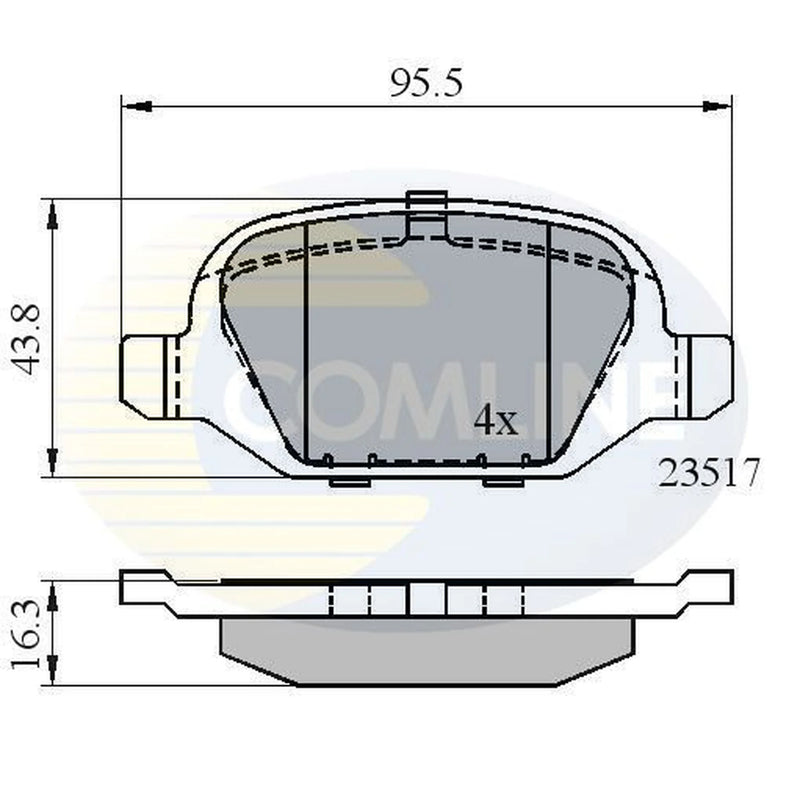 Comline 4 x Rear Brake Pad Set CBP01559