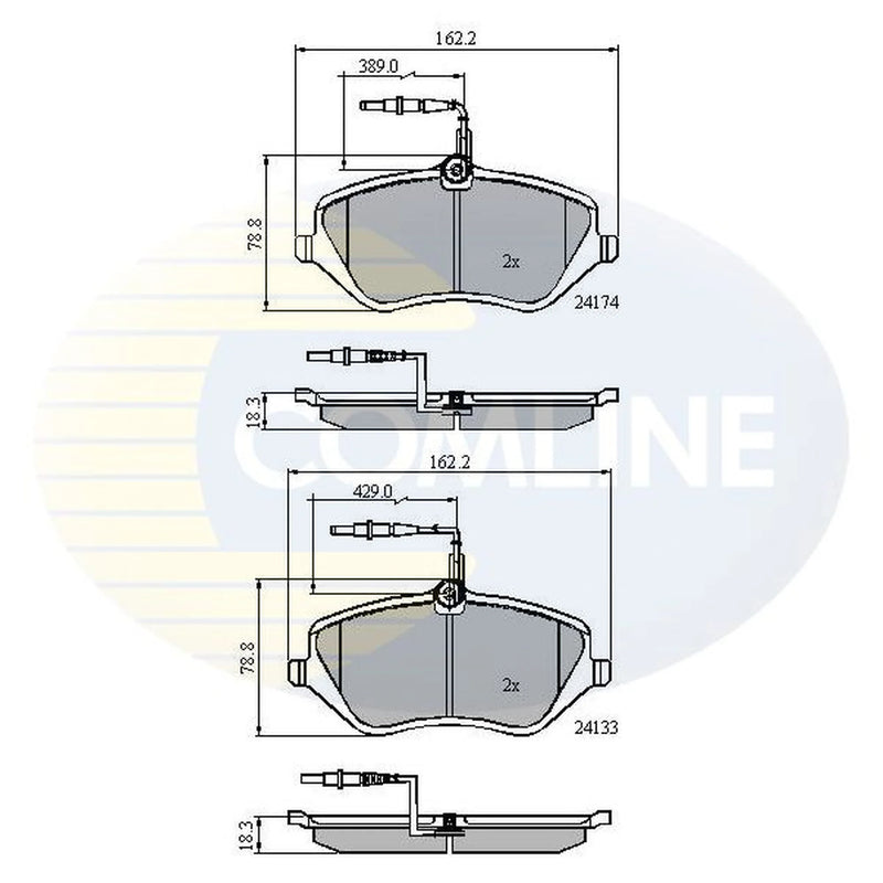 Comline 4 x Front Brake Pad Set CBP11251