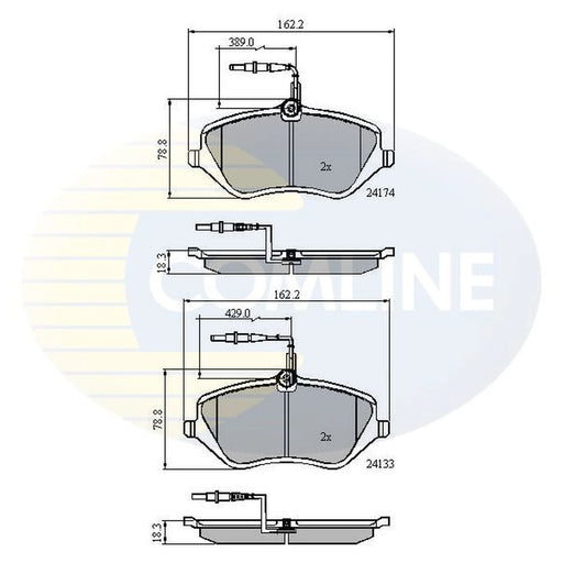 Comline 4 x Front Brake Pad Set CBP11251