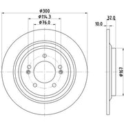 DON 2 x Solid Rear Brake Discs PCD22102