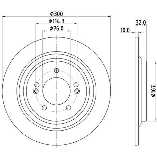 DON 2 x Solid Rear Brake Discs PCD22102