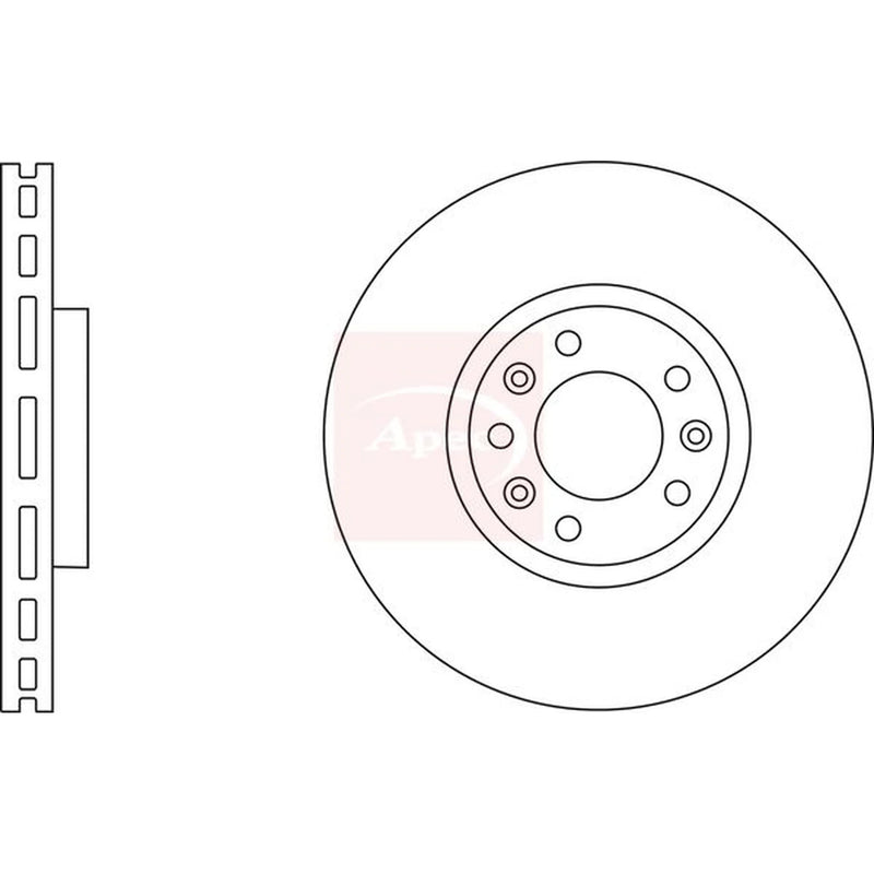 Apec 2 x Vented Front Brake Discs DSK2863