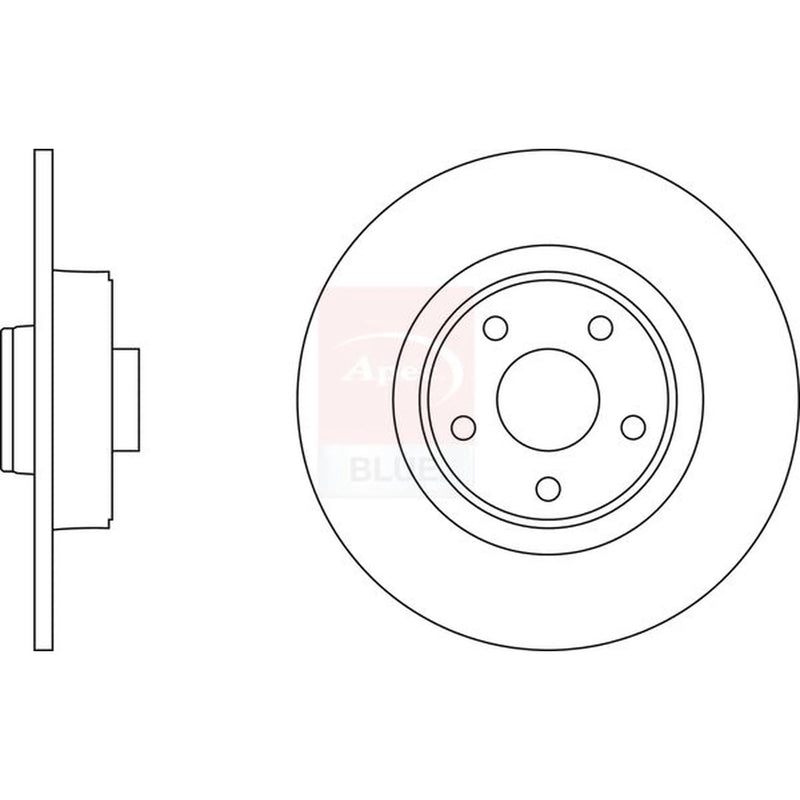Apec 2 x Solid Rear Brake Discs SDK6422