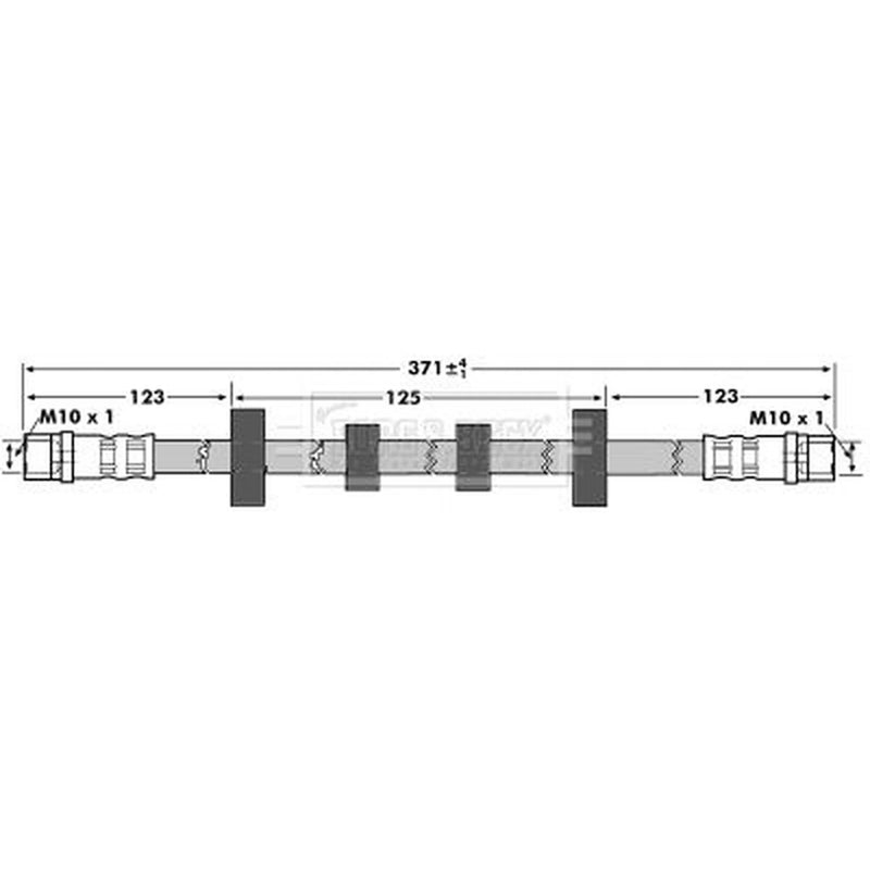 Borg & Beck Brake Hydraulic Hose Line Front Left BBH7302