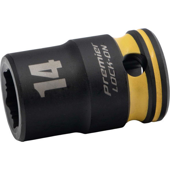 Sealey 1/2"Dr Lock-On Impact Socket 14mm (Yellow Coded Ring)