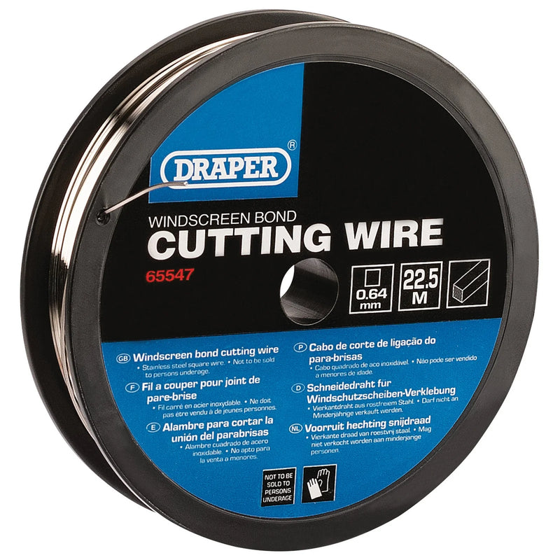 Draper 22.5M Stainless Steel Square Wire for Windscreen Repair