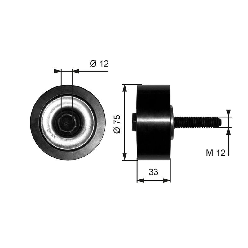 Gates V-Ribbed Belt Deflection/Guide Pulley T36291
