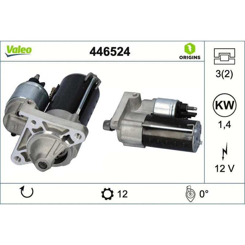 Valeo Starter Motor 12V 1.4kW 12 Teeth 446524
