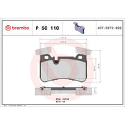 Brembo Rear Brake Pad Set P50110