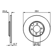 Bosch 2 x Solid Rear Brake Discs 0 986 478 689