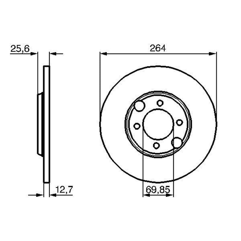 Bosch 2 x Solid Rear Brake Discs 0 986 478 689