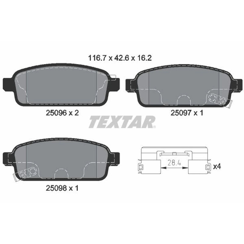 Textar Rear Brake Pad Set 2509606