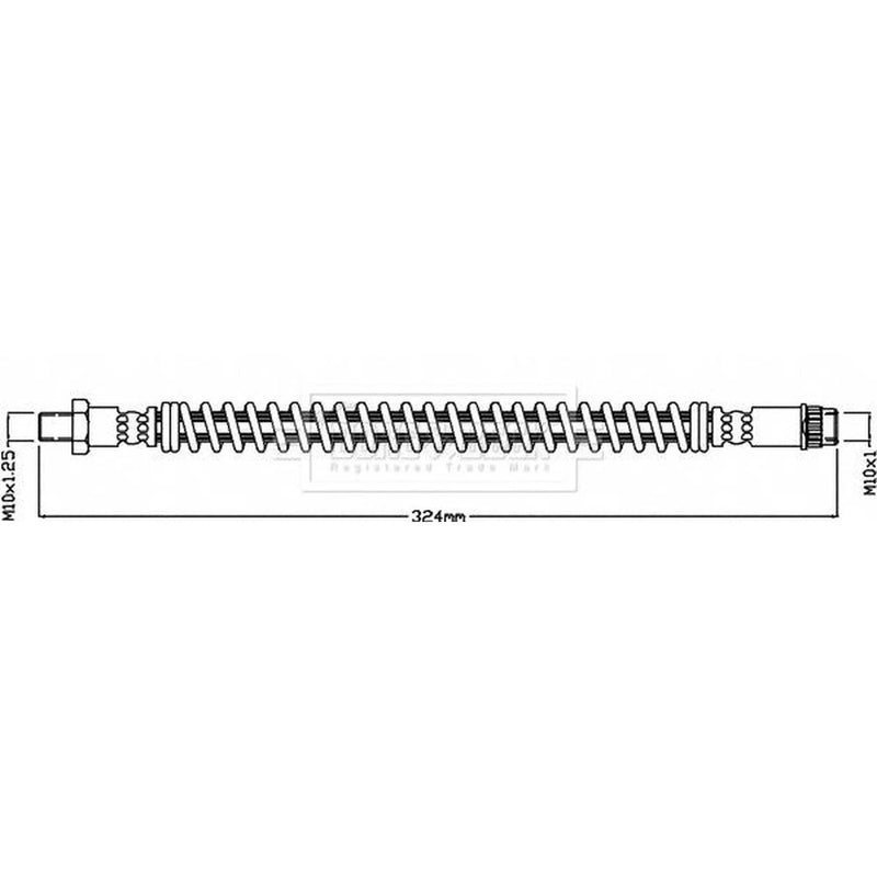 Borg & Beck Brake Hydraulic Hose Line Front Left BBH8662