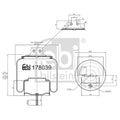 Febi Air Suspension Bellow 290mm Rear Right 178039