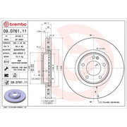 Brembo 2 x Internally Vented Front Brake Discs 09.D761.11