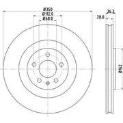 DON 2 x Internally Vented Rear Brake Discs PCD22932