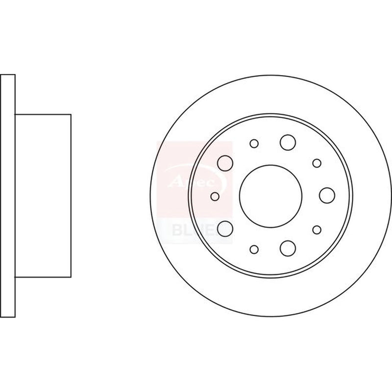 Apec 2 x Solid Rear Brake Discs SDK6566