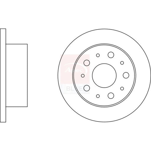 Apec 2 x Solid Rear Brake Discs SDK6566