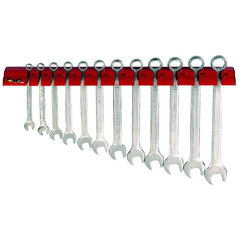 Teng Tools Combination Spanner Set 12 Pieces 8-19 mm Wall Rack