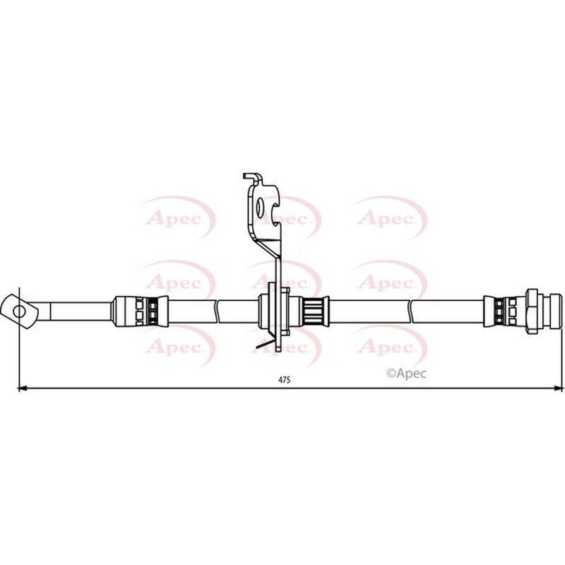 Apec Brake Hydraulic Hose Line Rear Left HOS3828