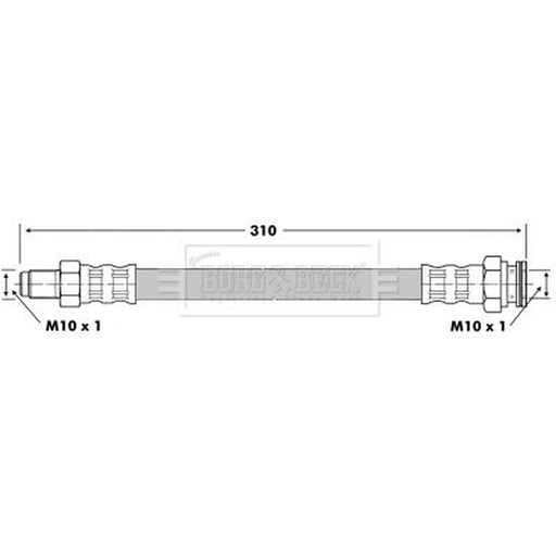 Borg & Beck Brake Hydraulic Hose Line Rear Left BBH6958