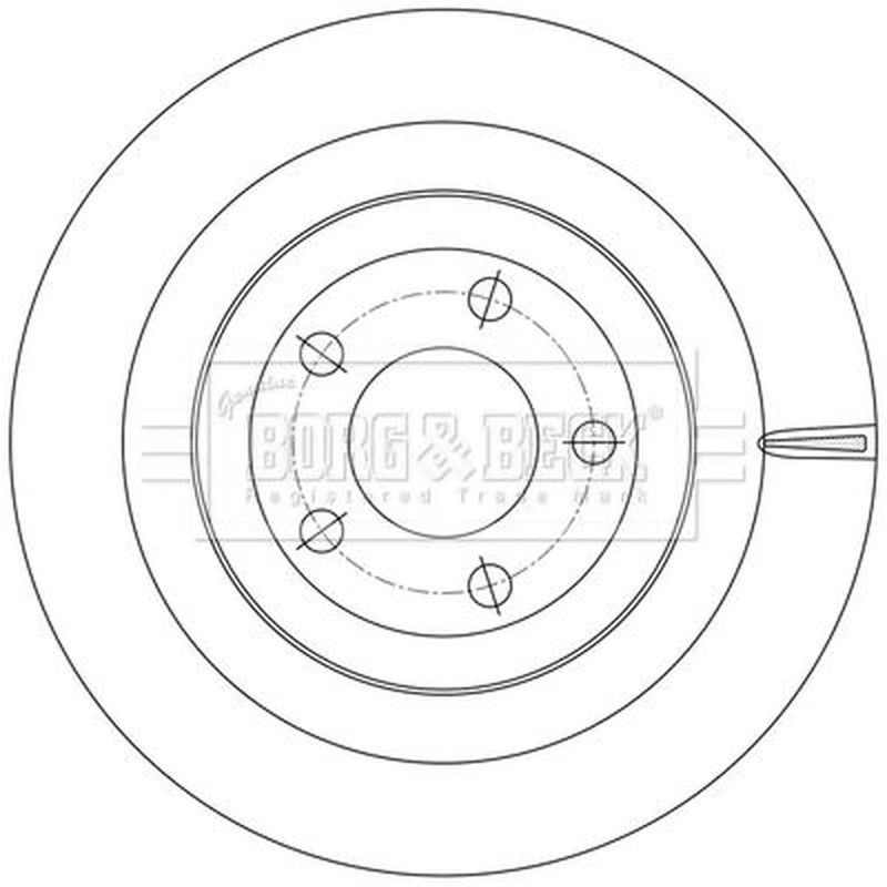 Borg & Beck 2 x Vented Rear Brake Discs BBD5596