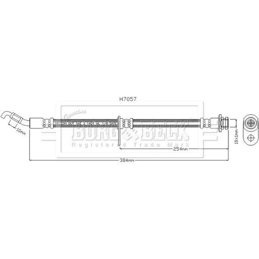 Borg & Beck Brake Hydraulic Hose Line Front Left BBH7768