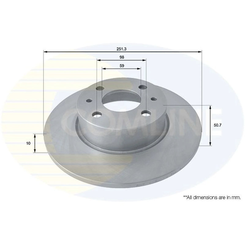 Comline 2 x Solid Rear Brake Discs ADC1809