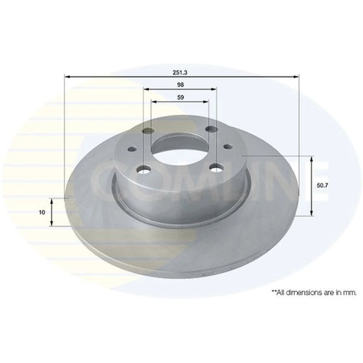 Comline 2 x Solid Rear Brake Discs ADC1809