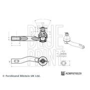 Blue Print Steering Tie Rod End Ball Joint Front Left ADBP870029