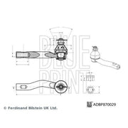 Blue Print Steering Tie Rod End Ball Joint Front Left ADBP870029