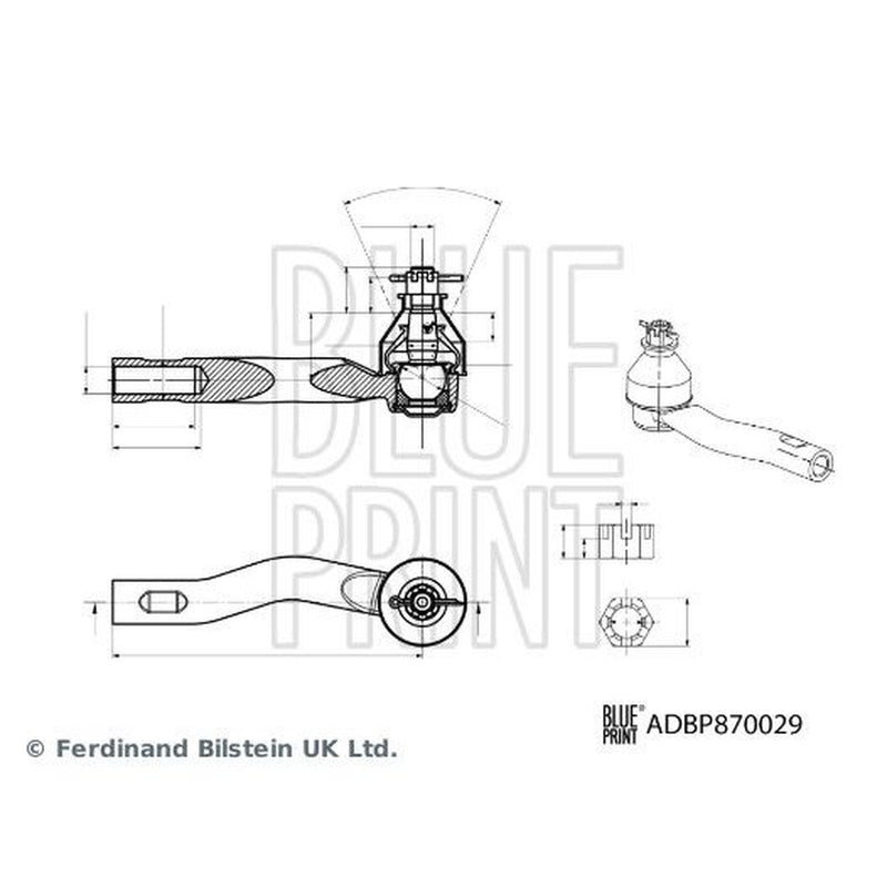 Blue Print Steering Tie Rod End Ball Joint Front Left ADBP870029