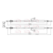 Apec Handbrake Cable Left Rear CAB1586