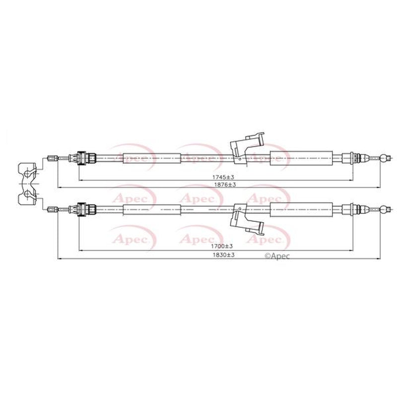 Apec Handbrake Cable Left Rear CAB1586