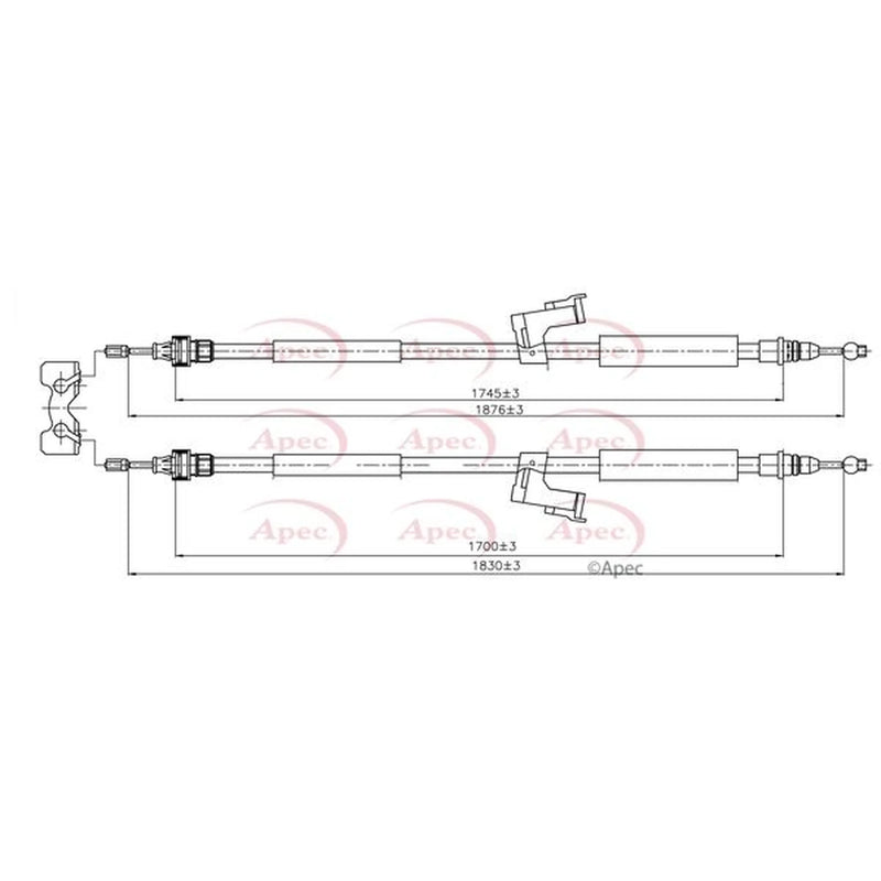 Apec Handbrake Cable Left Rear CAB1586