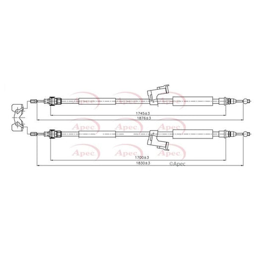 Apec Handbrake Cable Left Rear CAB1586