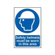 Scan Safety Helmets Must Be Worn in This Area - PVC Sign 200 x 300mm - 0002