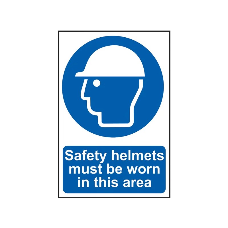 Scan Safety Helmets Must Be Worn in This Area - PVC Sign 200 x 300mm - 0002