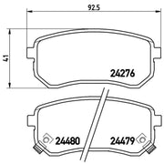 Brembo 4 x Rear Brake Pad Set P30033