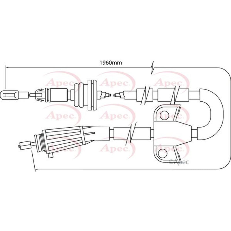 Apec Handbrake Cable Left Rear CAB1512