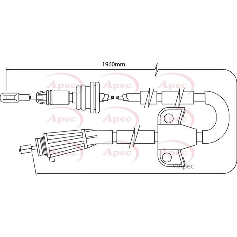 Apec Handbrake Cable Left Rear CAB1512