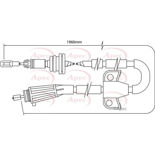 Apec Handbrake Cable Left Rear CAB1512